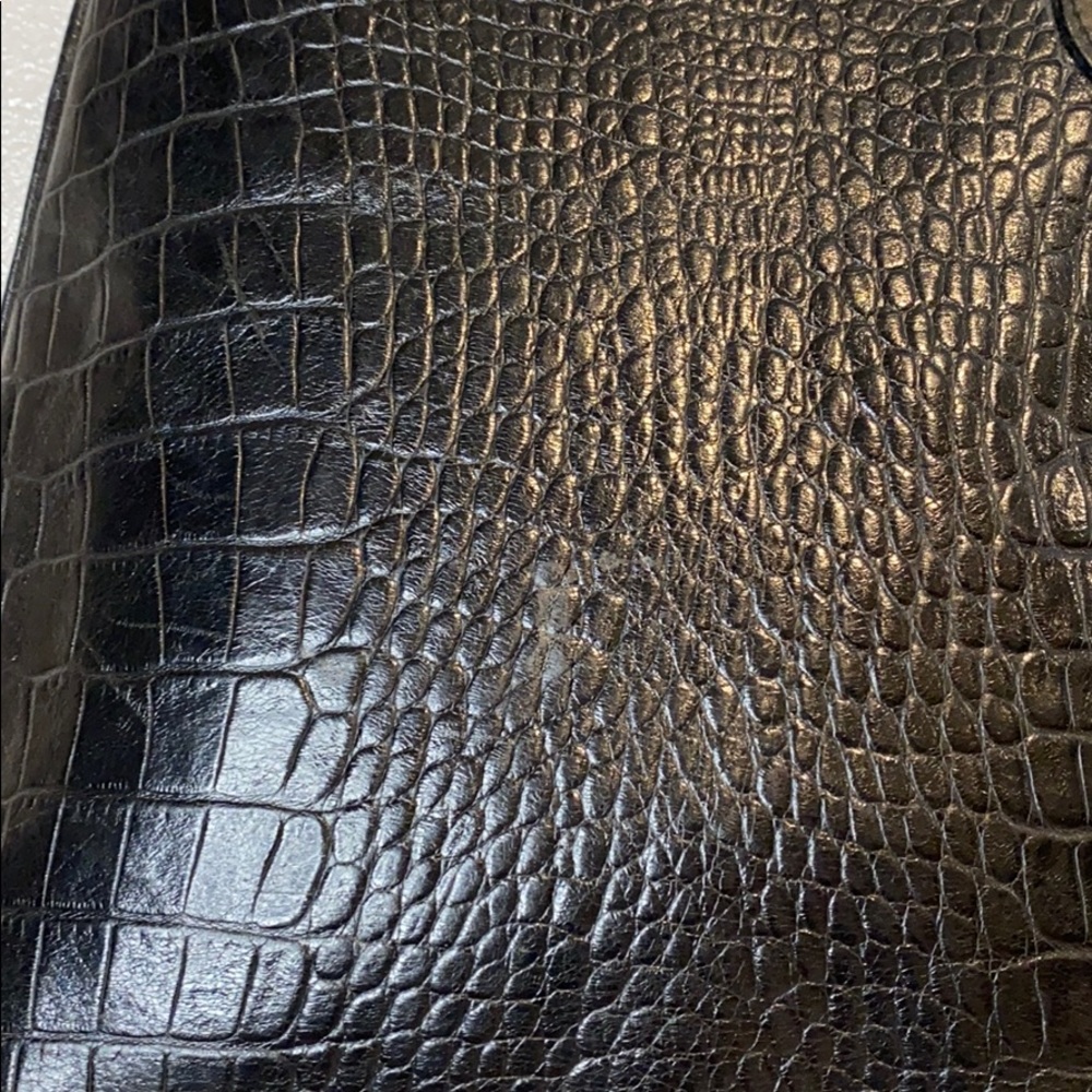 Longchamp Croc Roseau Side Zip Toggle Shoulder Bag - Picture 7 of 16